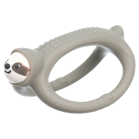 Nuby Loopals Silicone Teether for Babies, Gray Sloth Infant Teething Toy