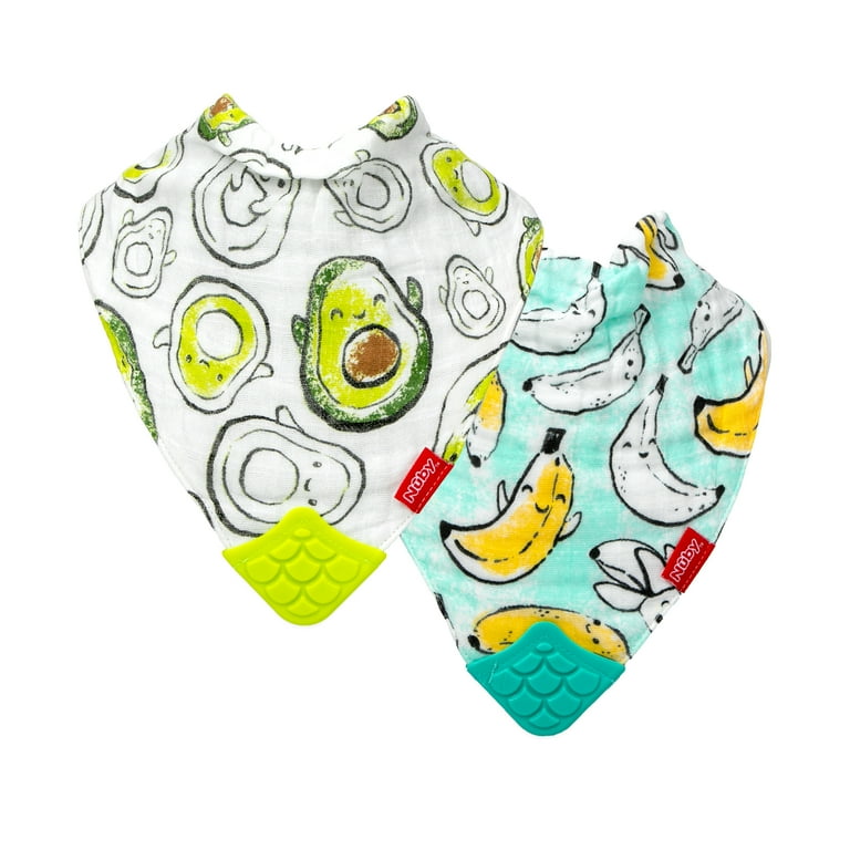 Nuby Muslin Cotton Bandana Drool Baby Bib with Avocados Bananas