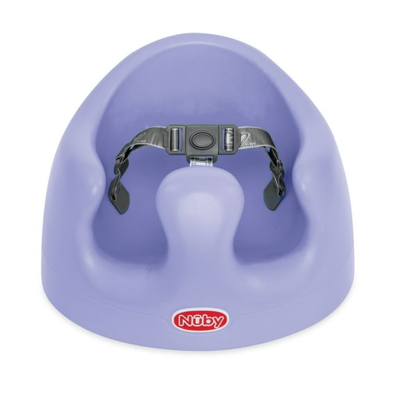 Nuby My Baby Seat, Foam Booster Seat with 3-Point Harness, Purple