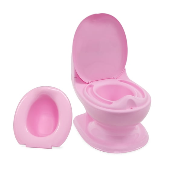 Nuby My Real Potty Training Toilet with Life-like Flush Button and Sound, Pink