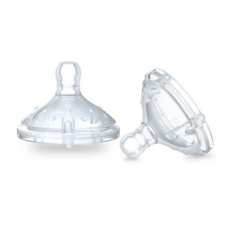 Nuby Natural Touch SoftFlex Breast Size Nipples 2 Pack, Fast Flow