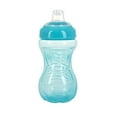thumbnail interactive-video image 1 of Nuby No-Spill Easy Grip Soft Spout Sippy Cup for Babies, 10 fl oz, Aqua Blue, 1 of 9