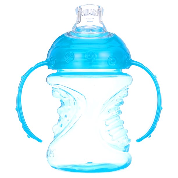 Nuby NoSpill Grip N' Sip Soft Spout Sippy Trainer Cup, 8 fl oz