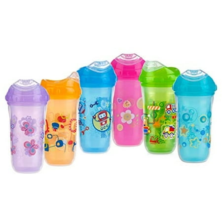 nuby no-spill insulated cool sipper, 9 ounce, colors may vary