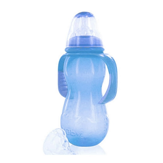 Nuby Non-Drip Standard Neck Bottle (11 oz.) Color: blue Size: one size