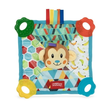 Nuby Plush Teether Teething Blankie, Monkey