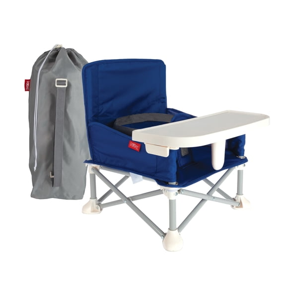 Nuby Pop-Up Portable Booster Seat with Removable Tray, Blue