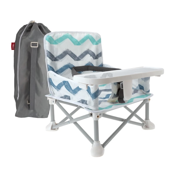 Nuby Pop-Up Portable Booster Seat with Removable Tray, Chevron
