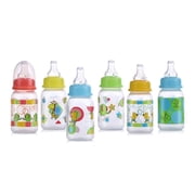 Baby Feeding - Nuby - 4oz Clear Printed Round Bottles 1 Only Vary Color 1161