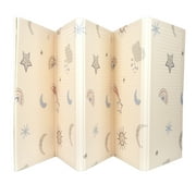 Nuby Reversible & Foldable Baby Playmat, Stars and Sky Design, 77"x58", Non-Slip, Easy Clean