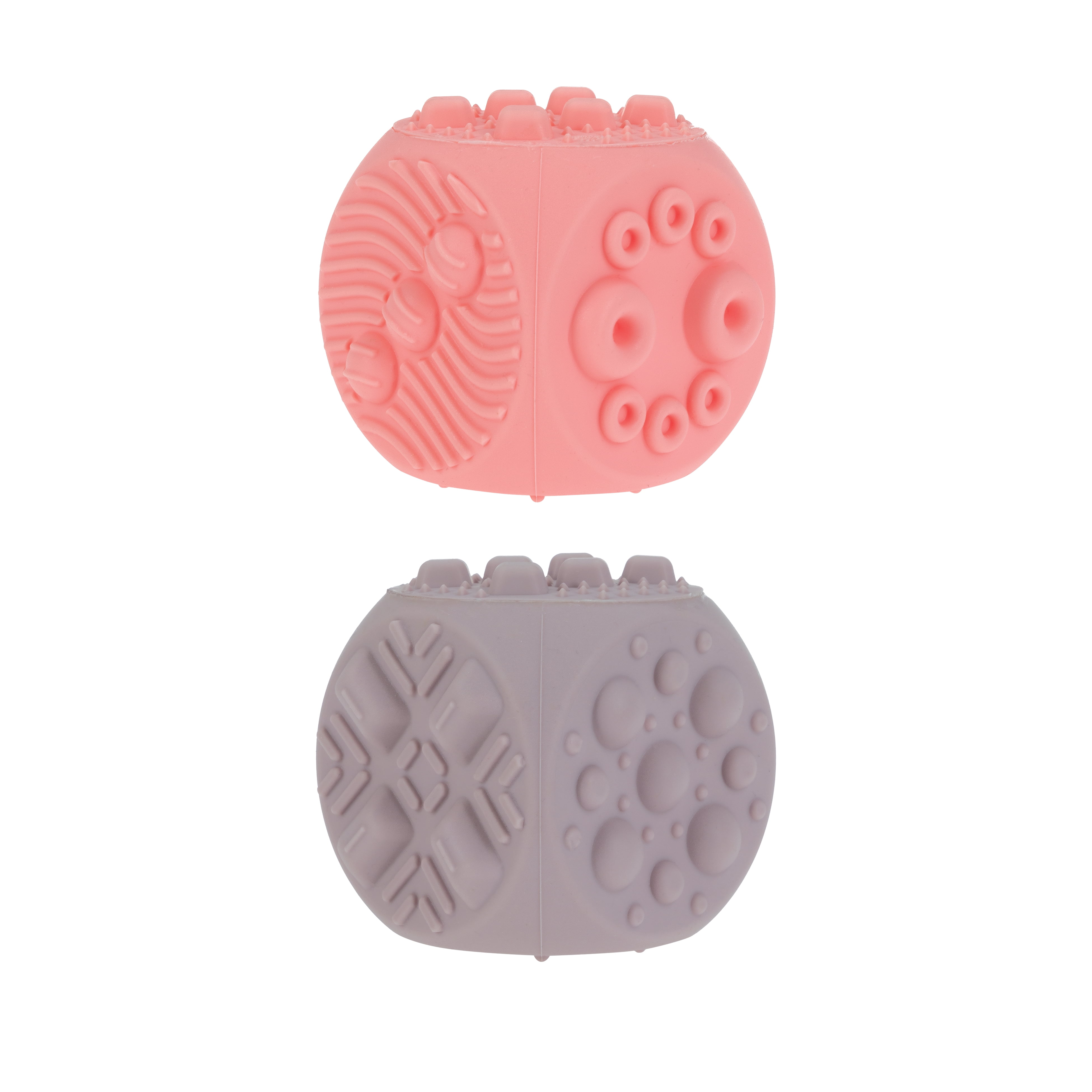 Nuby Silicone Block Poppers Sensory Teether Toy for Infants, Pink/Purple, 2 Count