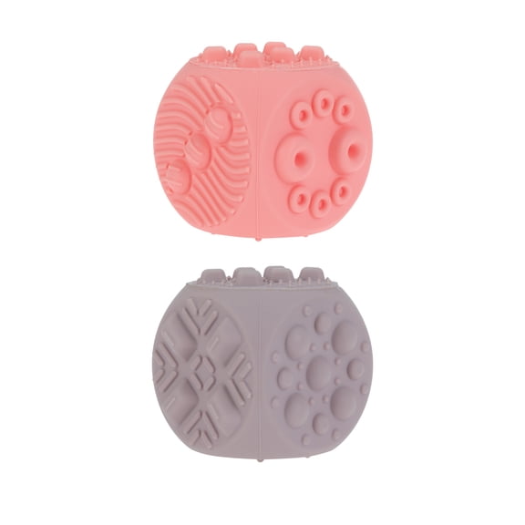 Nuby Silicone Block Poppers Sensory Teether Toy for Infants, Pink/Purple, 2 Count