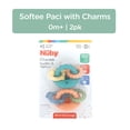 thumbnail image 1 of Nuby Silicone Softee Pacifier with Teething Charms for Infants, 2 Pack, 1 of 10