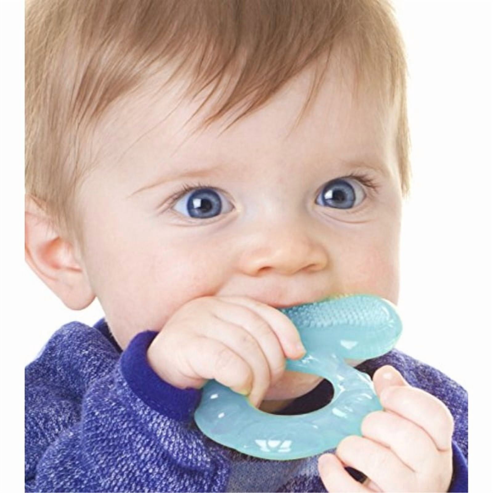 Nuby Silicone Teethe-EEZ Teether with Bristles, Includes Hygienic Case ...