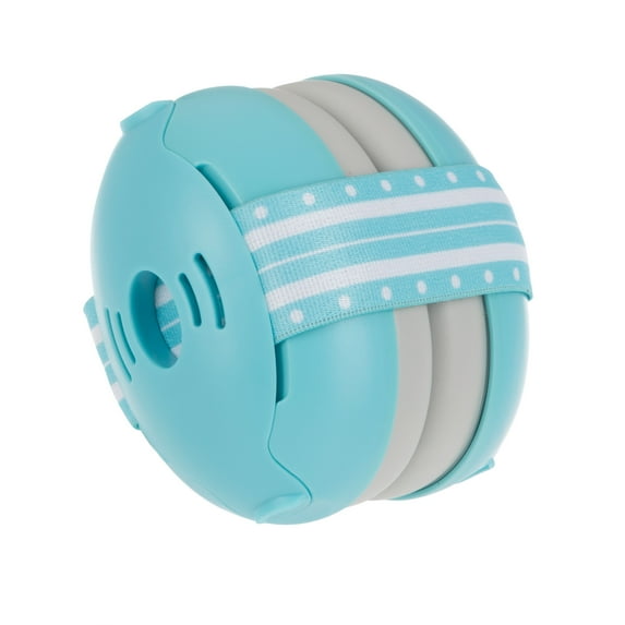 Nuby Soft Sounds Adjustable Earmuffs with Cloth Strap & Travel Bag, Blue
