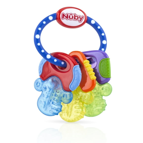 Nuby Soothing Teether, IcyBite Keys, 3+ Months, Blue, 1 Teether
