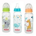 thumbnail image 1 of Nuby Standard Neck Tinted Bottle, 8 Ounce, 3 Pack - Aqua, Orange, Green, 1 of 1