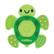Nuby Teethe N' Pop Sensory Play Teether for Infants, Green Turtle Baby Teether