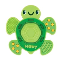 Nuby Teethe N' Pop Sensory Play Teether for Infants, Green Turtle Baby Teether