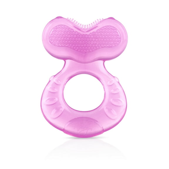 Nuby Teethe-eez Silicone Pink Teether with Case