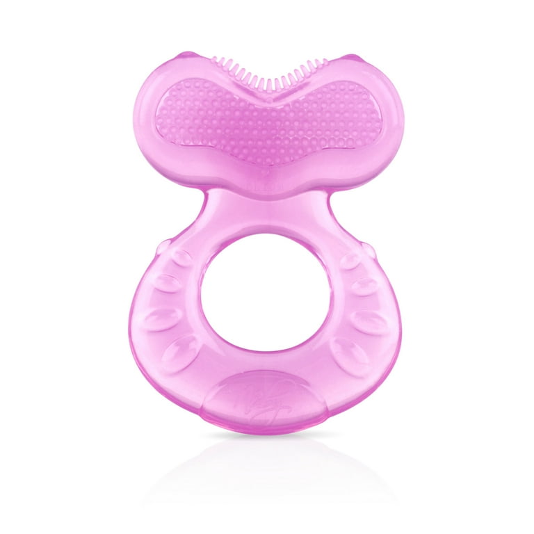 Nuby Teethe eez Silicone Pink Teether with Case