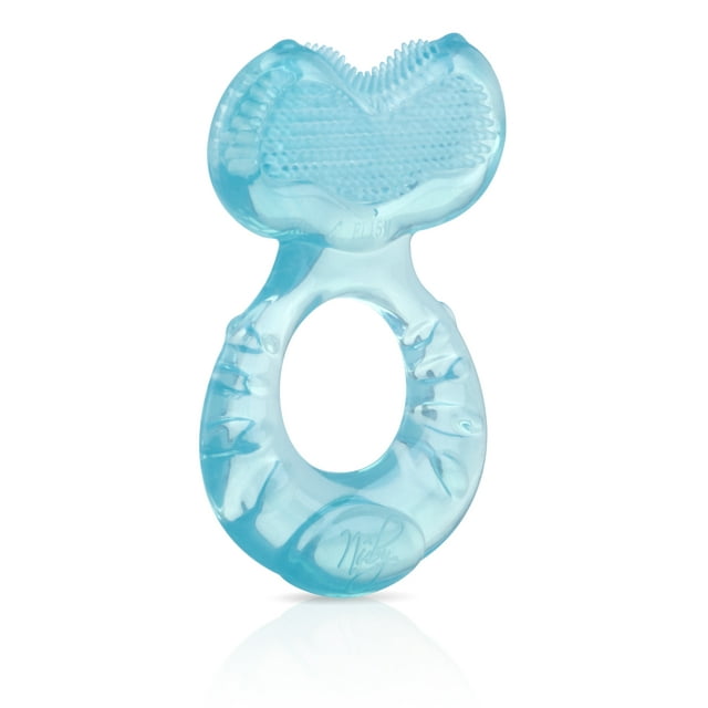 Nuby Teetheeeze Silicone Teether Toy for Babies, Aqua