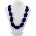 thumbnail image 1 of Nuby Teething Trends Oval Beads Necklace, Navy, 1 of 3