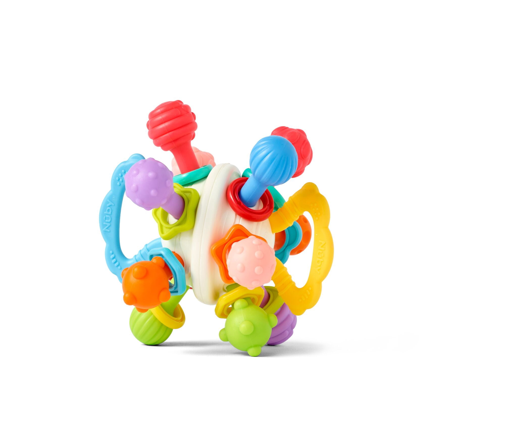 Nuby Textured Twist Ball Baby Teether Infant Toy with Colorful Rattle