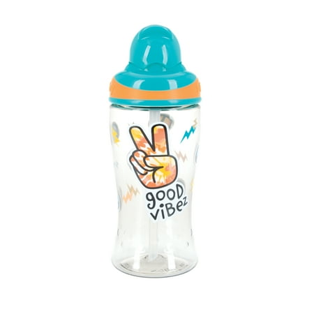 Nuby Thirsty Kids Flip-It Boost Travel Straw Cup for Toddlers, 12 fl oz