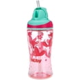 thumbnail image 1 of Nuby Thirsty Kids No-Spill Flip-it Printed Boost Cup with Thin Soft Straw - 12oz, 18+ Months, 1 Pack Flower Fox Pink, 1 of 2