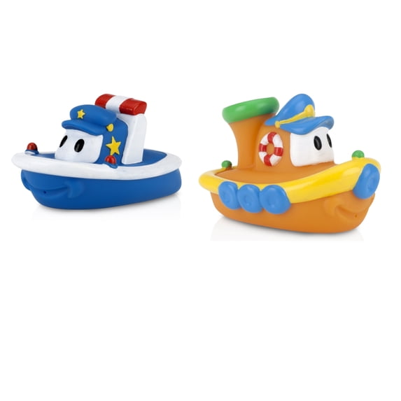 Nuby Tub Tugs Floating Boat Bath Toy for Baby, 2 Count