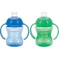 thumbnail image 1 of Nuby Two-Handle No-Spill Super Spout Grip N' Sip Cup, 4 Count, Blue/Green, 1 of 1