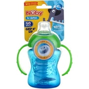 Nuby Two-Handle No-Spill Super Spout Grip N Sip Cup, 8 Ounce, Colors May Vary 2 Pack Bundle