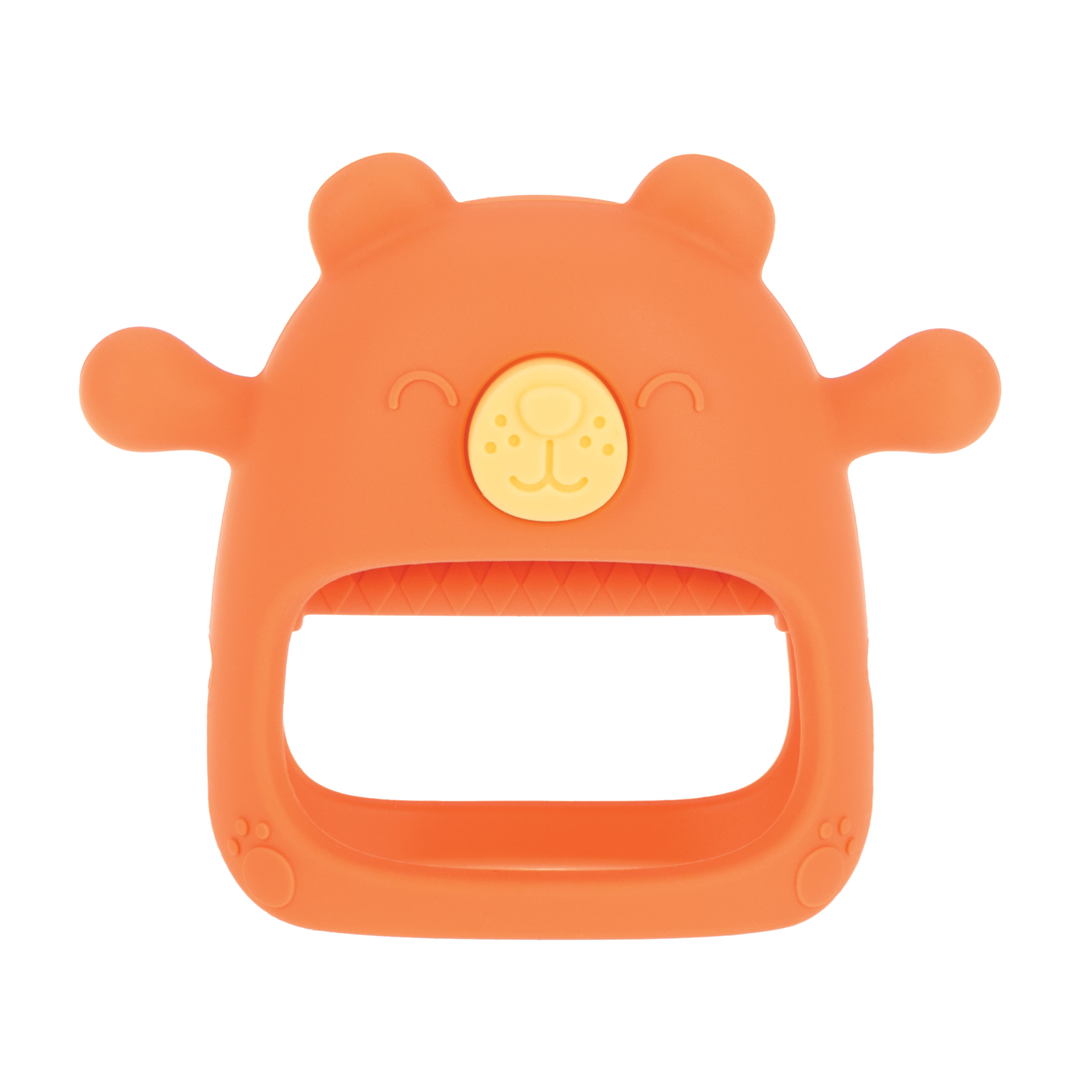 Nuby Wrist Grip Silicone Teething Mitten for Babies, Brown Bear