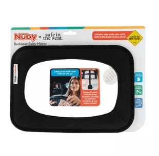 Nuby x Safe in the Seat Soft Fabric Backseat Baby View Mirror