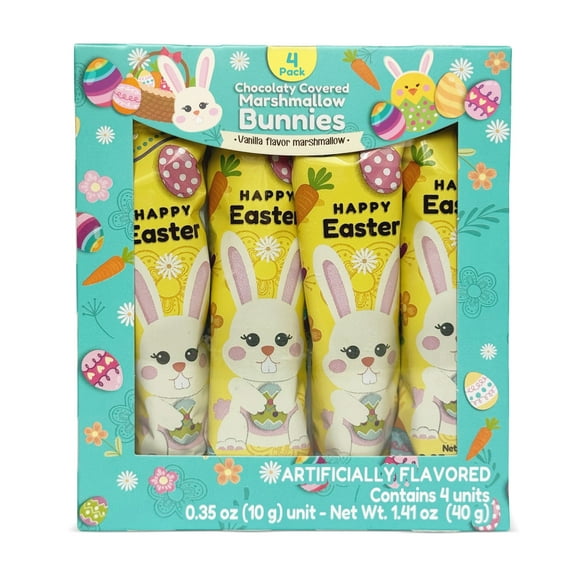 Nucita Easter Bunny Chocolate Covered Marshmallow with Vanilla Flavor