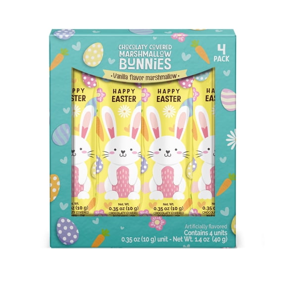 Cheery Chums Easter Bunny Chocolate Covered Marshmallow with Vanilla Flavor