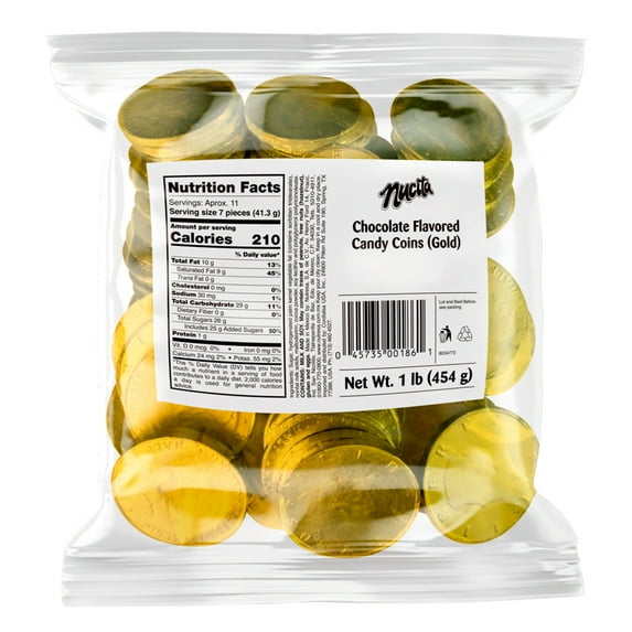 Nucita Chocolate Gold Coins Bag, 16 oz, Pack of 1