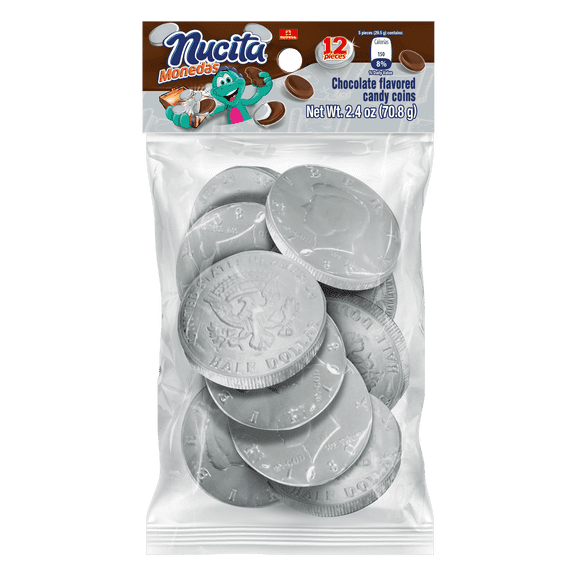 Nucita Chocolate Silver Coins Bag, 2.4 oz, Pack of 36