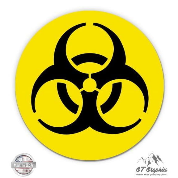 Nuclear Circle Danger Warning Radioactive Yellow - 3" Vinyl Sticker - For Car Laptop I-Pad Phone Helmet Hard Hat - Waterproof Decal