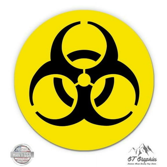 Nuclear Circle Danger Warning Radioactive Yellow - 5" Vinyl Sticker - For Car Laptop I-Pad - Waterproof Decal