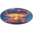 thumbnail image 1 of Nuclear Mushroom Cloud Soft Bedroom Round Area Rug, Washable Cute Nursery Circle Throw Mat, Non-Slip Contemporary Small Low Pile Floor Carpet for Dorm Bedside, 1 of 6