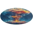 thumbnail image 1 of Nuclear Mushroom Cloud Washable Round Rug -Circle Area Rugs for Nursery Bedroom, Vintage Non Slip Non Shedding Low Pile Carpet for Living Room Coffee Table Entryway, 1 of 6