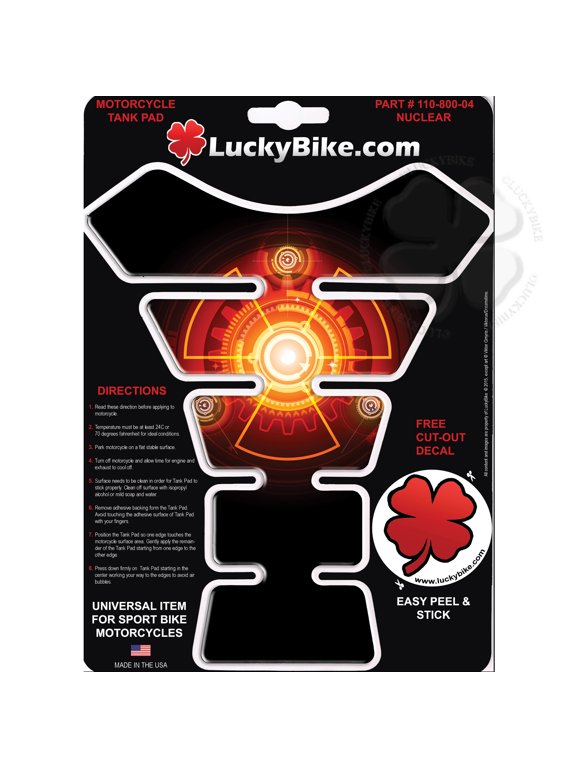 Nuclear Radioactive Gas Fuel Tank Pad Protector Motorcycle Resin Guard Atomic