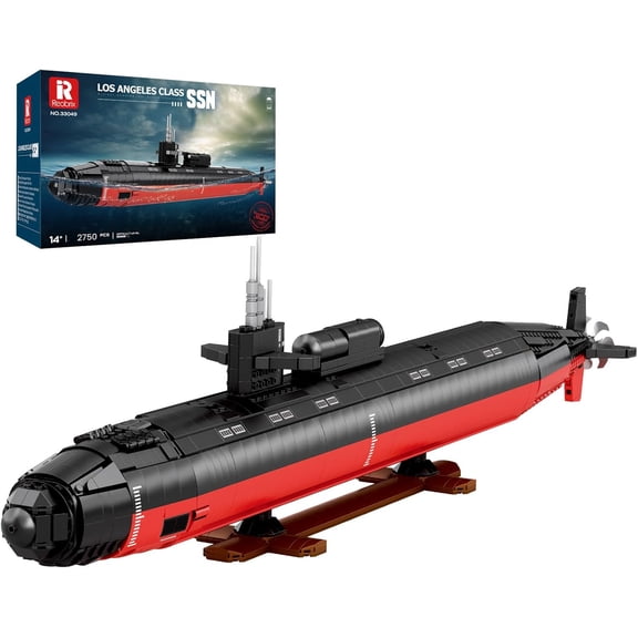 Nuclear Submarine Building Sets for Adults, 1:125 Military Los Angeles Class SSN Submarine Model 33049, Striking Display Piece Home Decor,