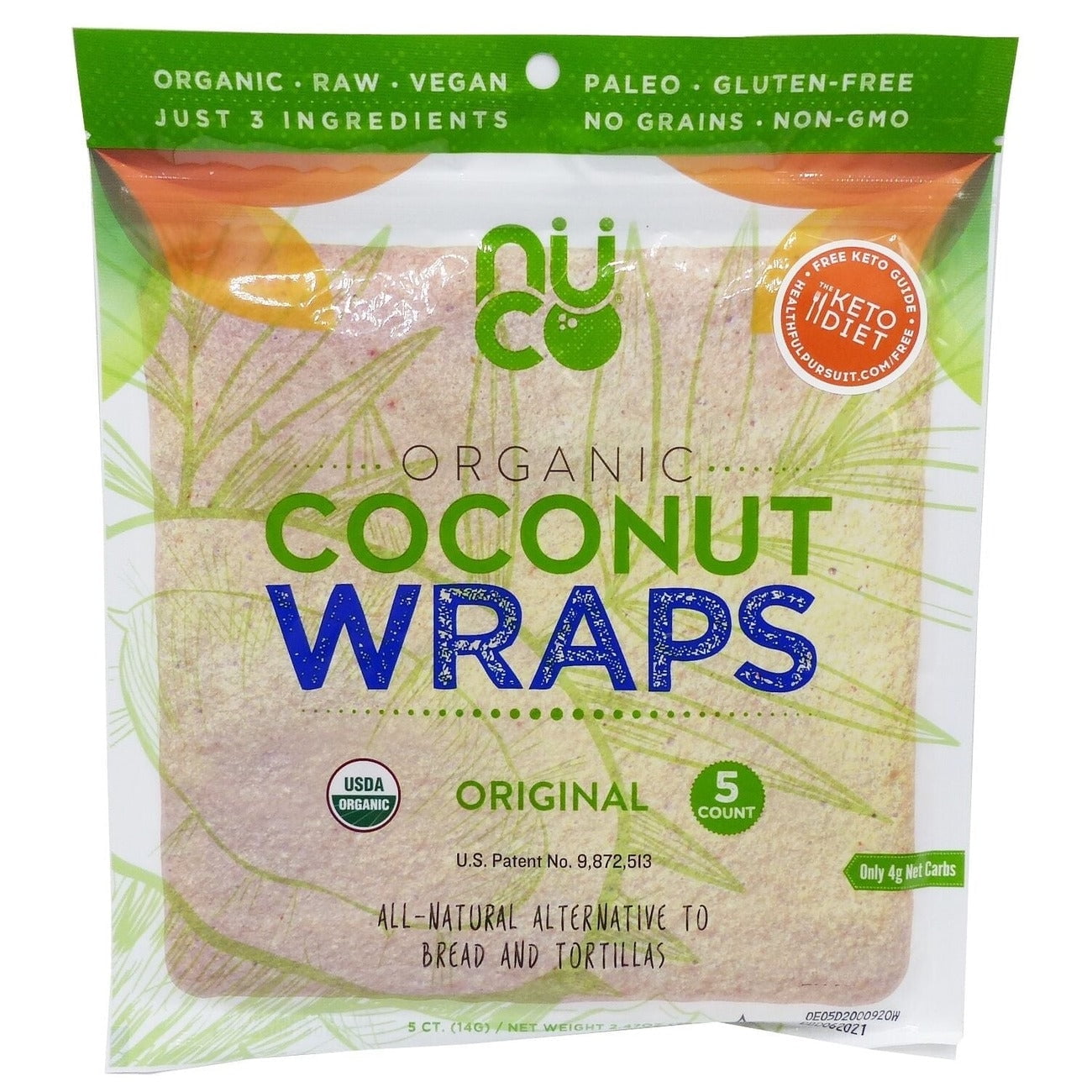 Nuco Coconut Organic Wraps Original (5 Wraps)