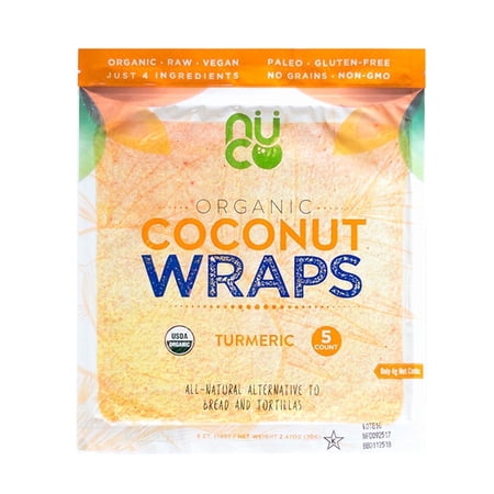 Nuco Organic Coconut Wraps Turmeric 5 Wraps