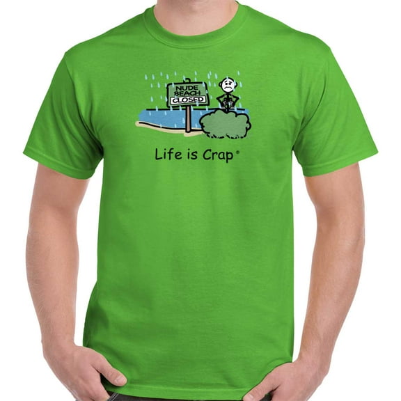 Nude Beach Closed Unlucky Relatable Men's Graphic T Shirt Tees Brisco Brands S