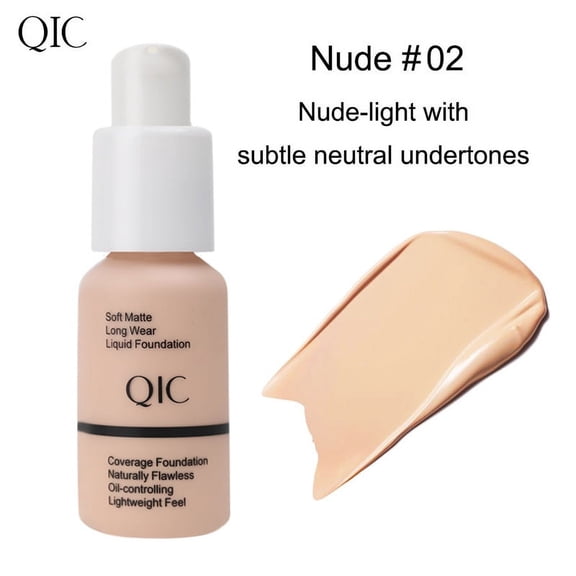 Nude Concealer Foundation, Daily Brightening Moisturizing Base, Oil Control Soft Matte Foundation, Breathable Skin-Friendly Makeup for Light Medium Skin