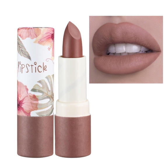 Nude Lipstick Matte, Long Lasting Lip Color, Velvet Soft Natural Lipstick in Paper Tube, Easy to Wear Non-Fading Lipstick for All Skin Types